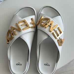 Fendi white slides